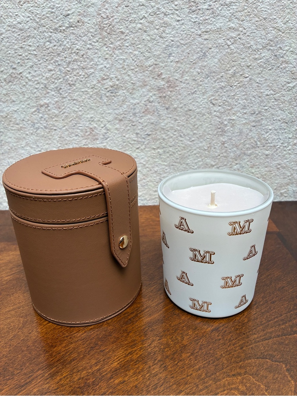 MaxMara Luxury Candle with Brown Travel Case